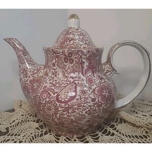 Antique Chintz Reflections Vintage Godinger Floral Porcelain Teapot DIY Decor